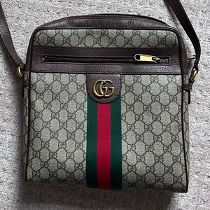 GG Supreme Monogram Web Large Ophidia Messenger Bag
